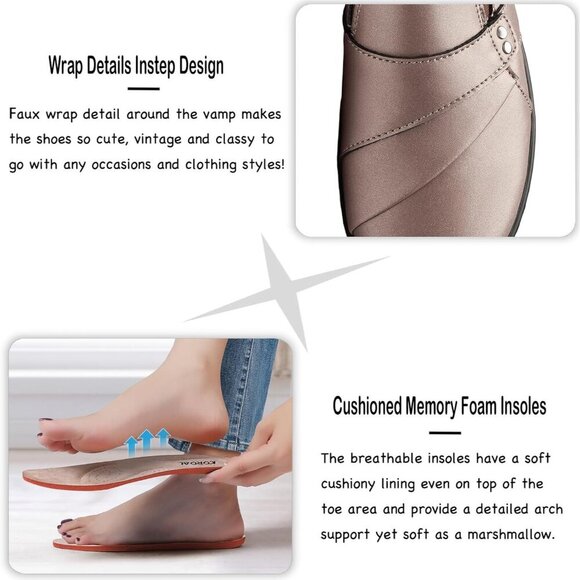 Kordal Women's Rose Slip-Ons Lightweight Leather Stylish Casual Loafers Shoes - Picture 5 of 9